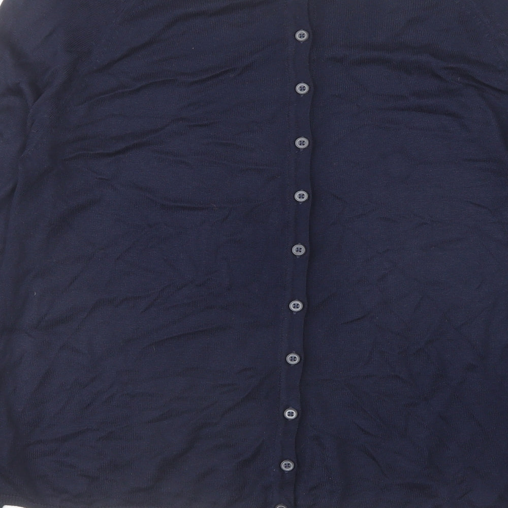 Marks and Spencer Womens Blue Boat Neck Acrylic Pullover Jumper Size 14
