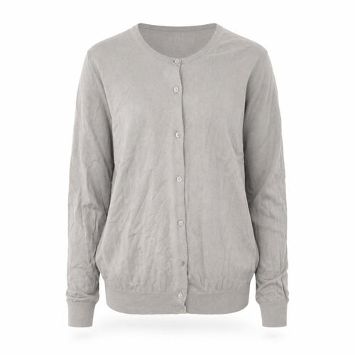 Uniqlo Mens Grey Round Neck Cotton Cardigan Jumper Size L Long Sleeve