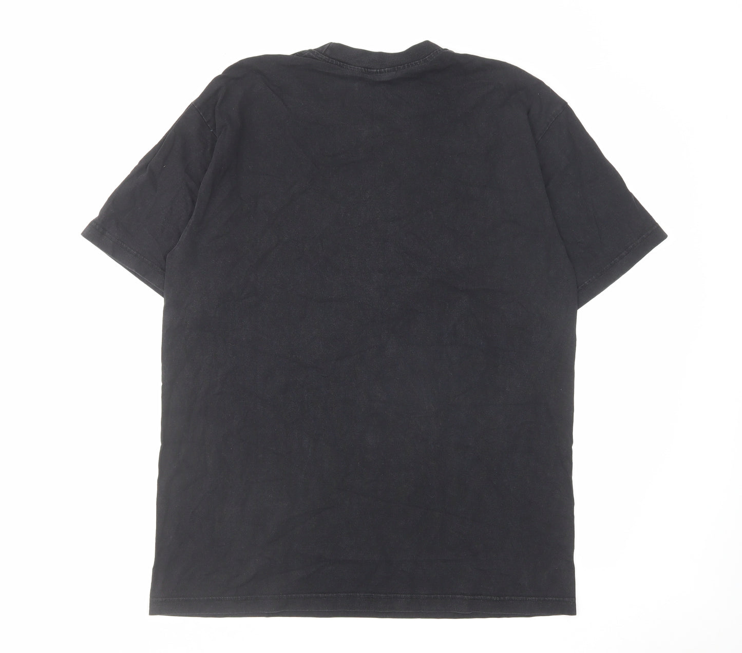 Joligolf Mens Black Cotton T-Shirt Size L Crew Neck