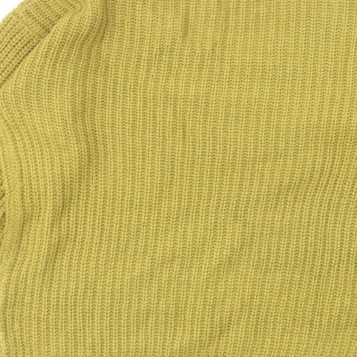 Boohoo Womens Green V-Neck Acrylic Pullover Jumper Size S