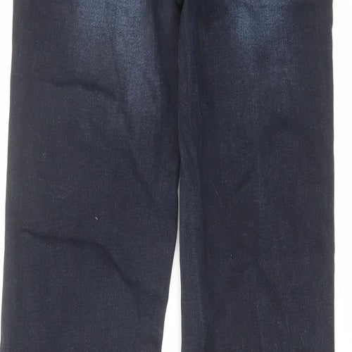 NEXT Womens Blue Cotton Bootcut Jeans Size 12 L32 in Regular Zip