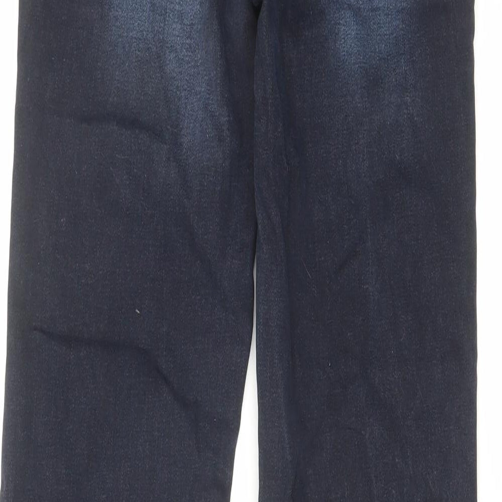 NEXT Womens Blue Cotton Bootcut Jeans Size 12 L32 in Regular Zip