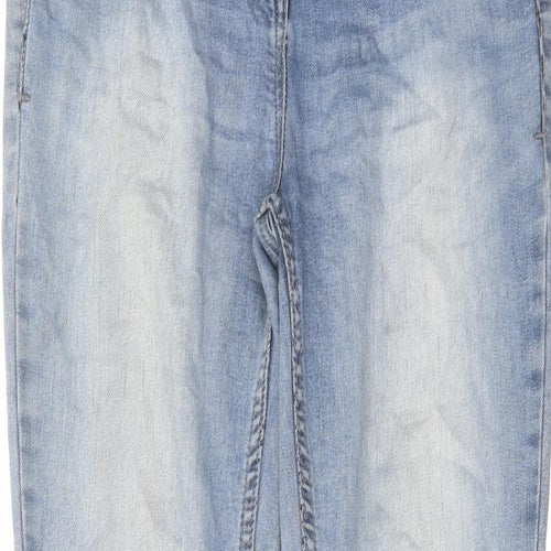 NEXT Womens Blue Cotton Skinny Jeans Size 8 L30 in Regular Zip