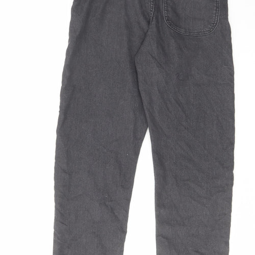 H&M Boys Grey Cotton Straight Jeans Size 14-15 Years Regular Drawstring