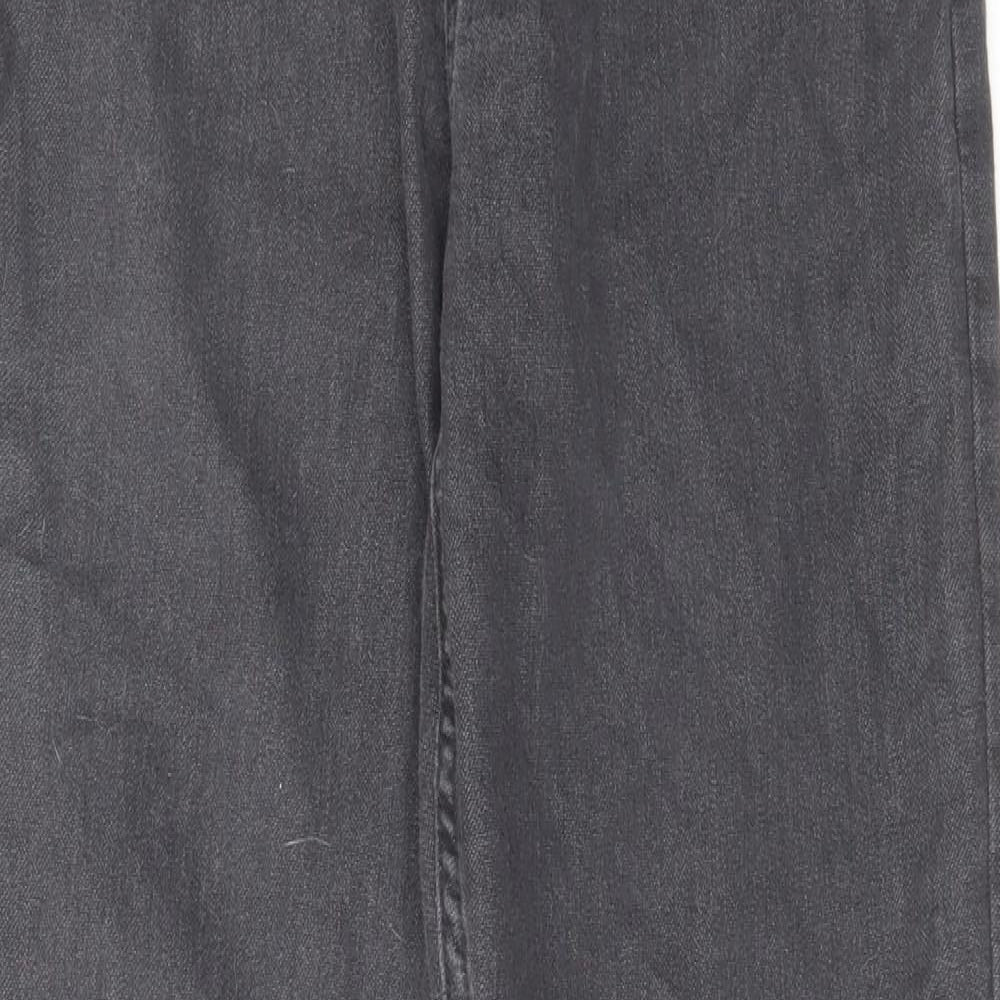 H&M Boys Grey Cotton Straight Jeans Size 14-15 Years Regular Drawstring