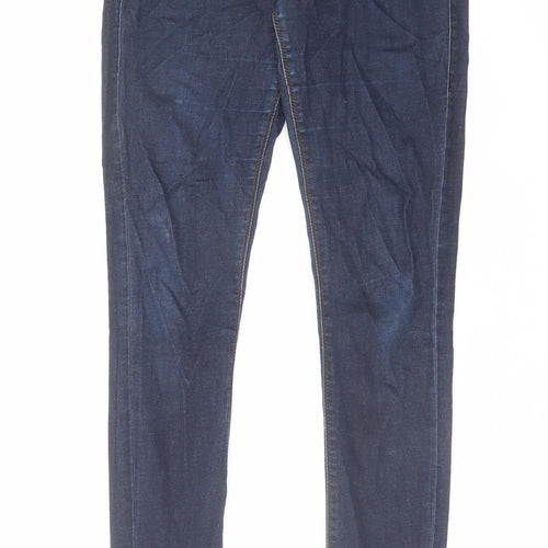 Topshop Womens Blue Cotton Skinny Jeans Size 28 in L34 in Regular Zip