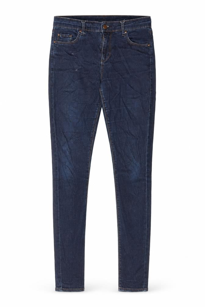 Topshop Womens Blue Cotton Skinny Jeans Size 28 in L34 in Regular Zip