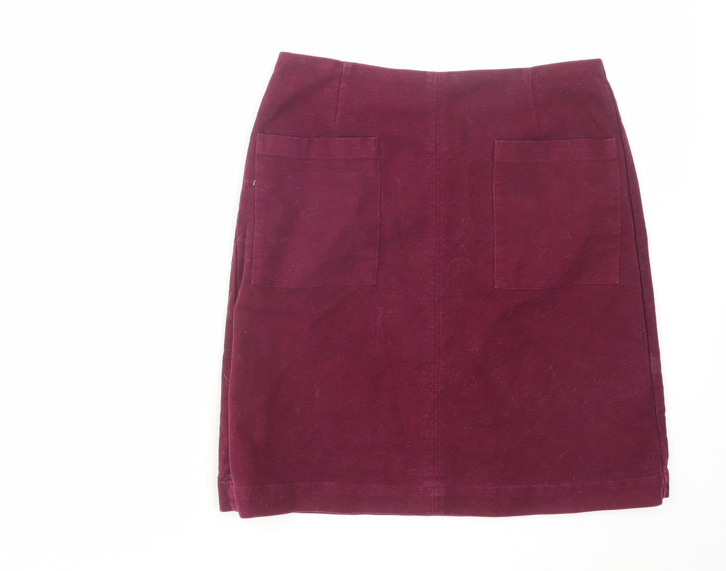 Boden Womens Purple Cotton A-Line Skirt Size 10 Zip