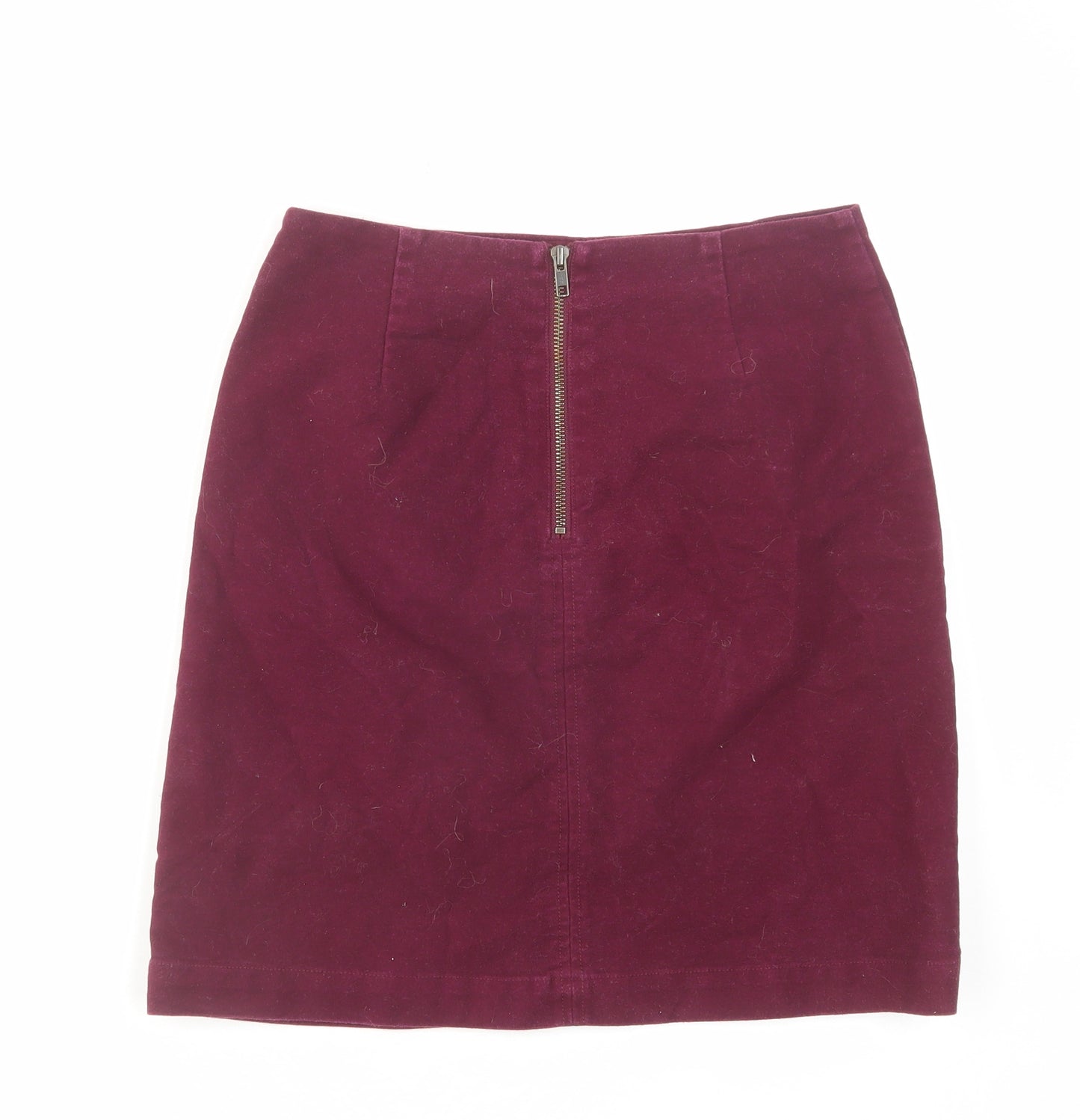 Boden Womens Purple Cotton A-Line Skirt Size 10 Zip
