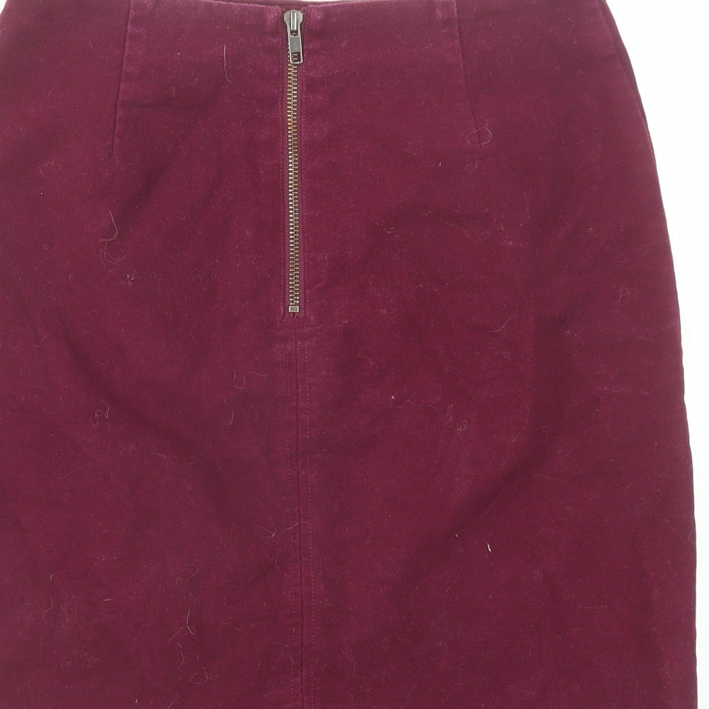 Boden Womens Purple Cotton A-Line Skirt Size 10 Zip