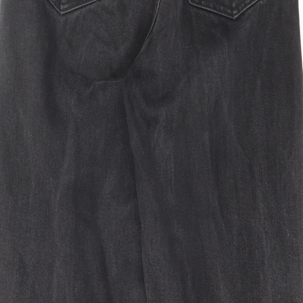 PRETTYLITTLETHING Womens Black Cotton Mom Jeans Size 6 L28 in Regular Zip