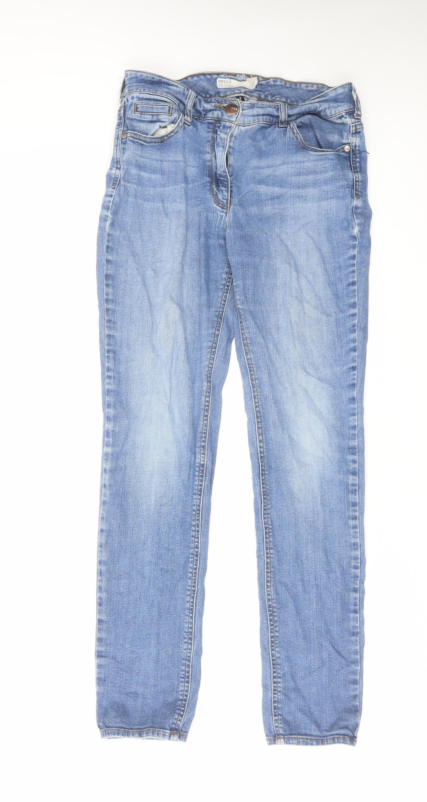 South Womens Blue Cotton Skinny Jeans Size 8 L29 in Regular Zip
