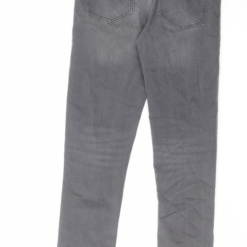 NEXT Boys Grey Cotton Straight Jeans Size 15 Years Regular Zip