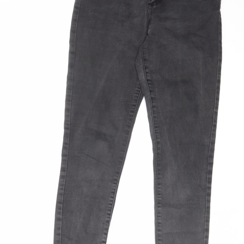 Denim & Co. Womens Grey Cotton Skinny Jeans Size 10 L27 in Regular Zip