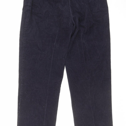 Lands' End Womens Blue Cotton Trousers Size 14 L30 in Regular Zip