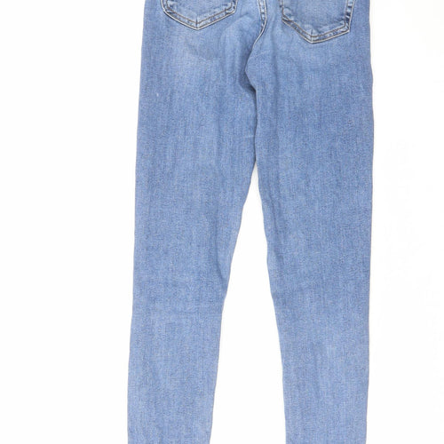 Topshop Womens Blue Cotton Skinny Jeans Size 25 in L32 in Regular Zip