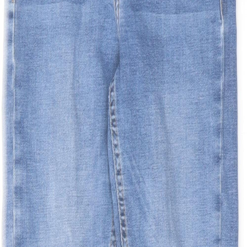 Topshop Womens Blue Cotton Skinny Jeans Size 25 in L32 in Regular Zip