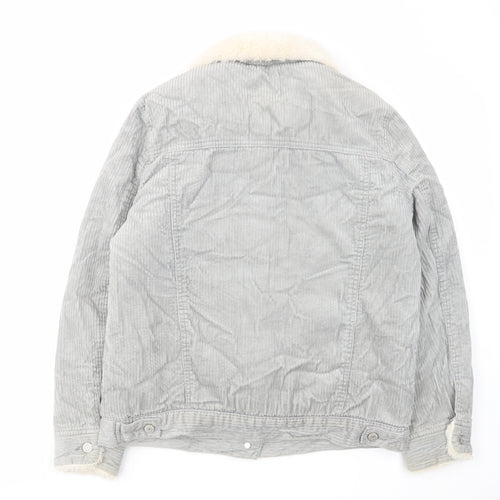 Denim & Co. Womens Grey Jacket Size 12 Button