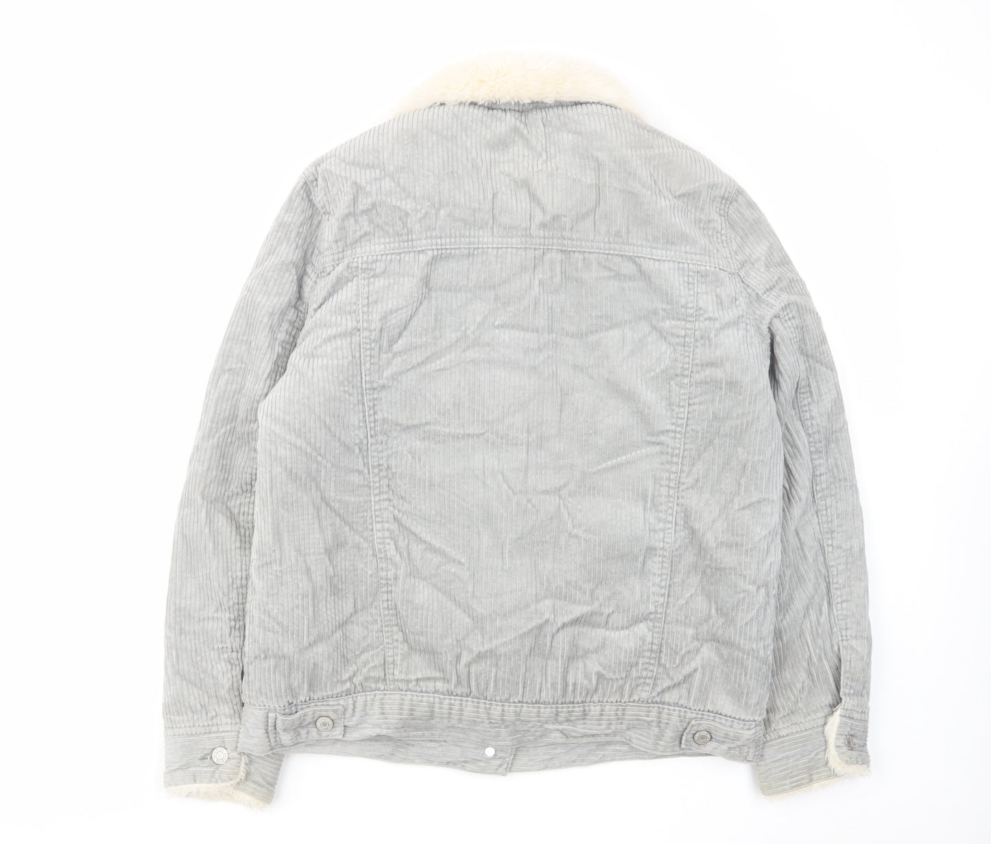 Denim & Co. Womens Grey Jacket Size 12 Button