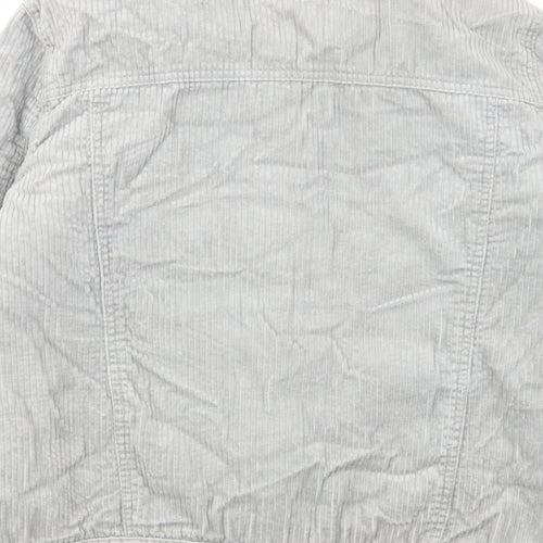 Denim & Co. Womens Grey Jacket Size 12 Button