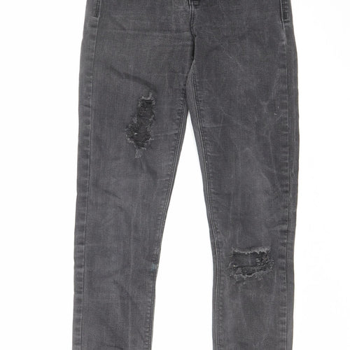 River Island Womens Grey Cotton Skinny Jeans Size 6 L29 in Regular Zip