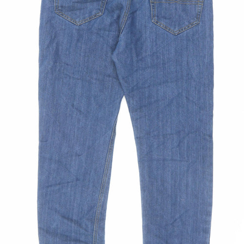 PEP&CO Mens Blue Cotton Straight Jeans Size 32 in L30 in Regular Zip