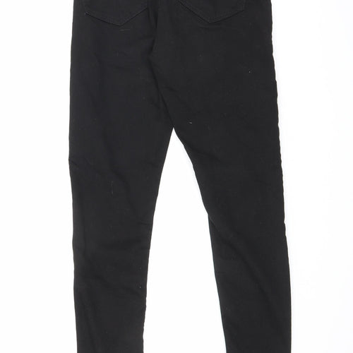 Topshop Womens Black Cotton Skinny Jeans Size 28 in L32 in Regular Zip