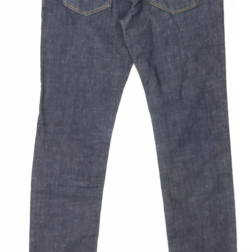 Topshop Womens Blue Cotton Straight Jeans Size 28 in L30 in Regular Zip