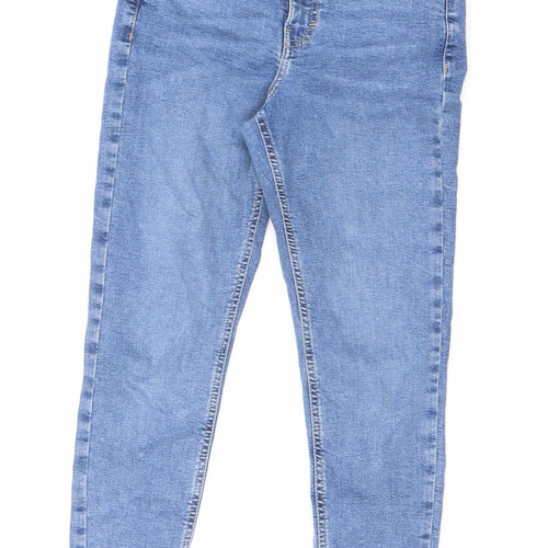 Topshop Womens Blue Cotton Skinny Jeans Size 26 in L30 in Regular Zip