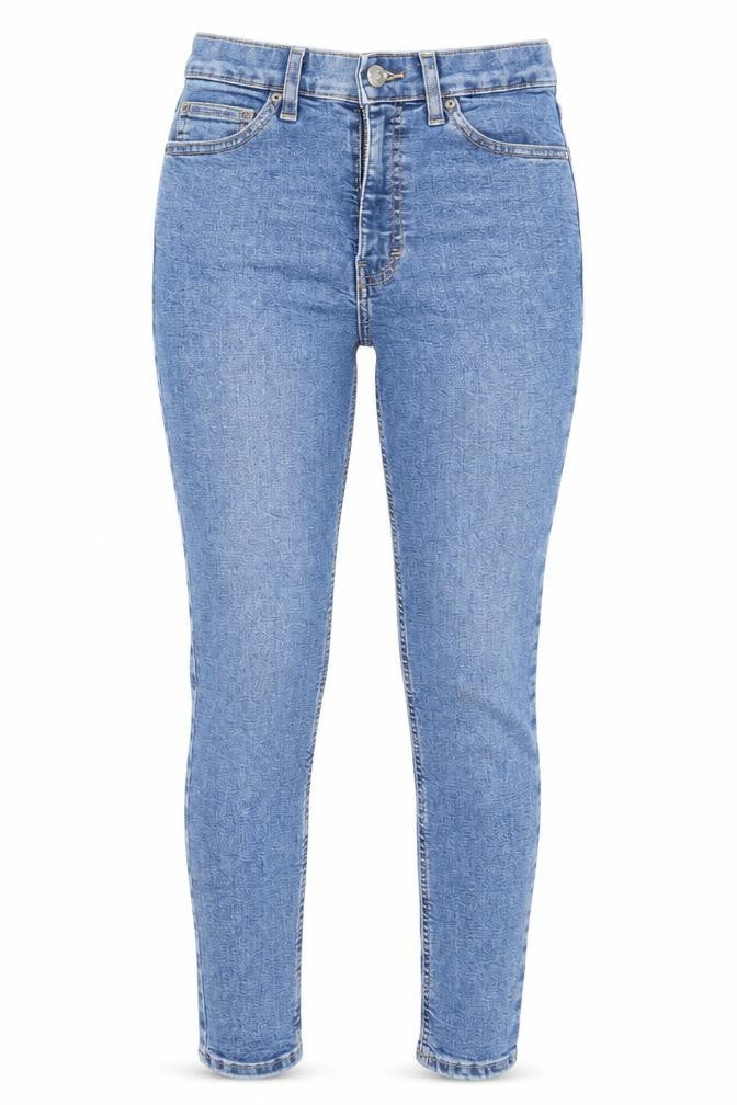 Topshop Womens Blue Cotton Skinny Jeans Size 26 in L30 in Regular Zip