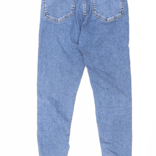 Topshop Womens Blue Cotton Skinny Jeans Size 26 in L30 in Regular Zip