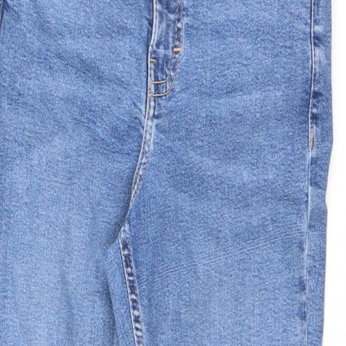 Topshop Womens Blue Cotton Skinny Jeans Size 26 in L30 in Regular Zip