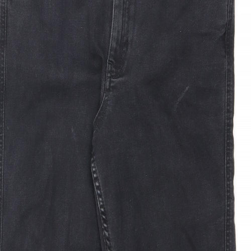 Autograph Womens Black Cotton Straight Jeans Size 16 L28 in Regular Zip