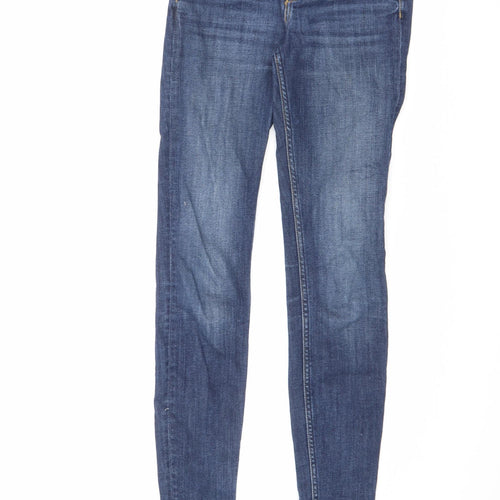 Monki Womens Blue Cotton Skinny Jeans Size 26 in L35.5 in Regular Zip