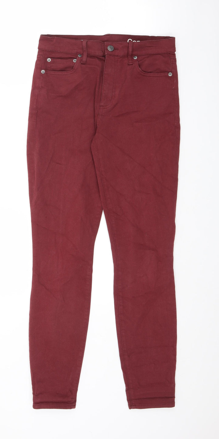 Gap Womens Red Cotton Skinny Jeans Size 28 in L29.5 in Regular Zip