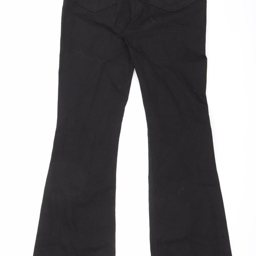 River Island Womens Black Cotton Bootcut Jeans Size 10 L31 in Regular Zip