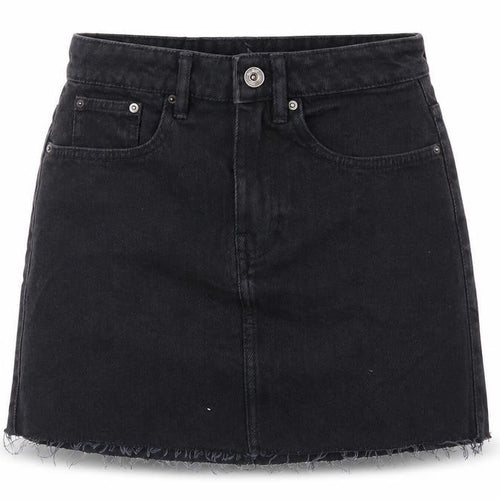 Zara Womens Black Cotton A-Line Skirt Size XS Zip
