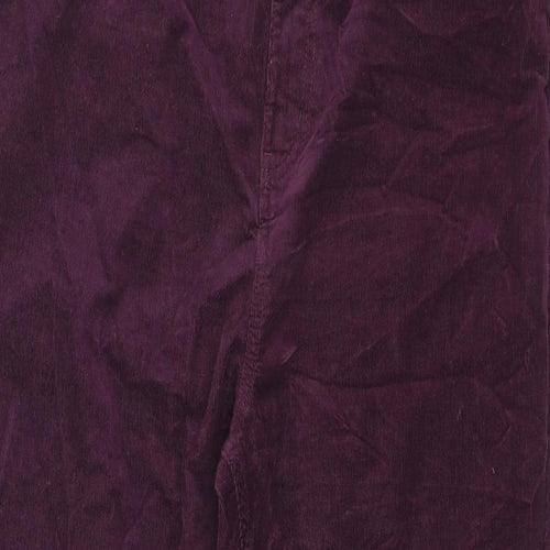 Marks and Spencer Womens Purple Cotton Trousers Size 20 L29 in Regular Zip
