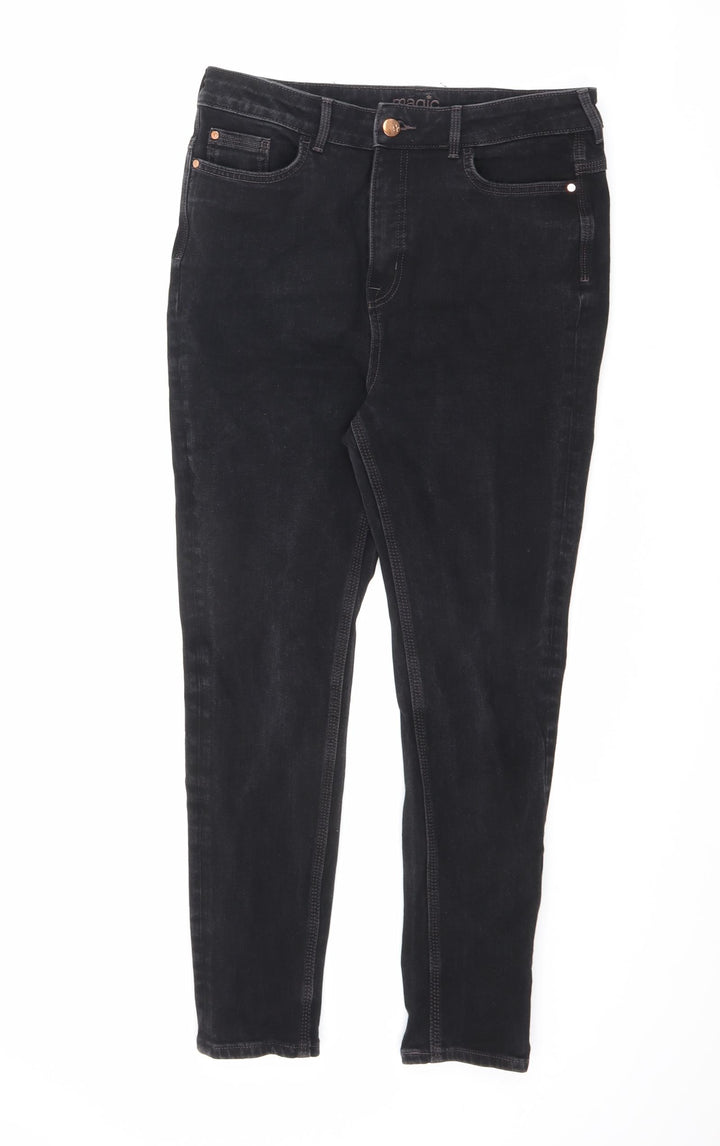 Marks and Spencer Womens Black Cotton Skinny Jeans Size 31 in L26.5 in Slim Zip