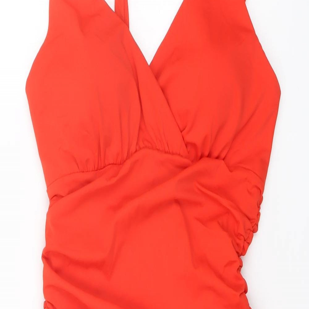 Boden Womens Red Polyamide One Piece Size 12 - Rouched