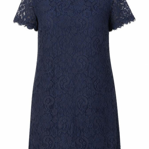 Dorothy Perkins Womens Blue Floral Nylon Shift Size 16 Boat Neck Zip