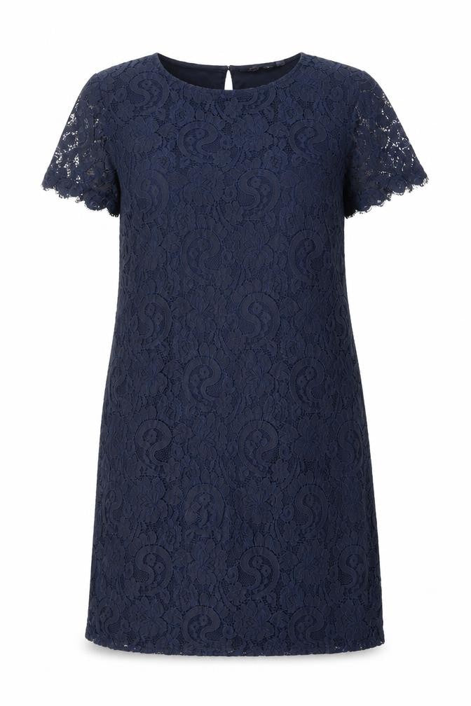 Dorothy Perkins Womens Blue Floral Nylon Shift Size 16 Boat Neck Zip