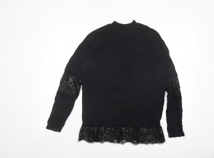 NEXT Womens Black Mock Neck Camel Pullover Jumper Size 10