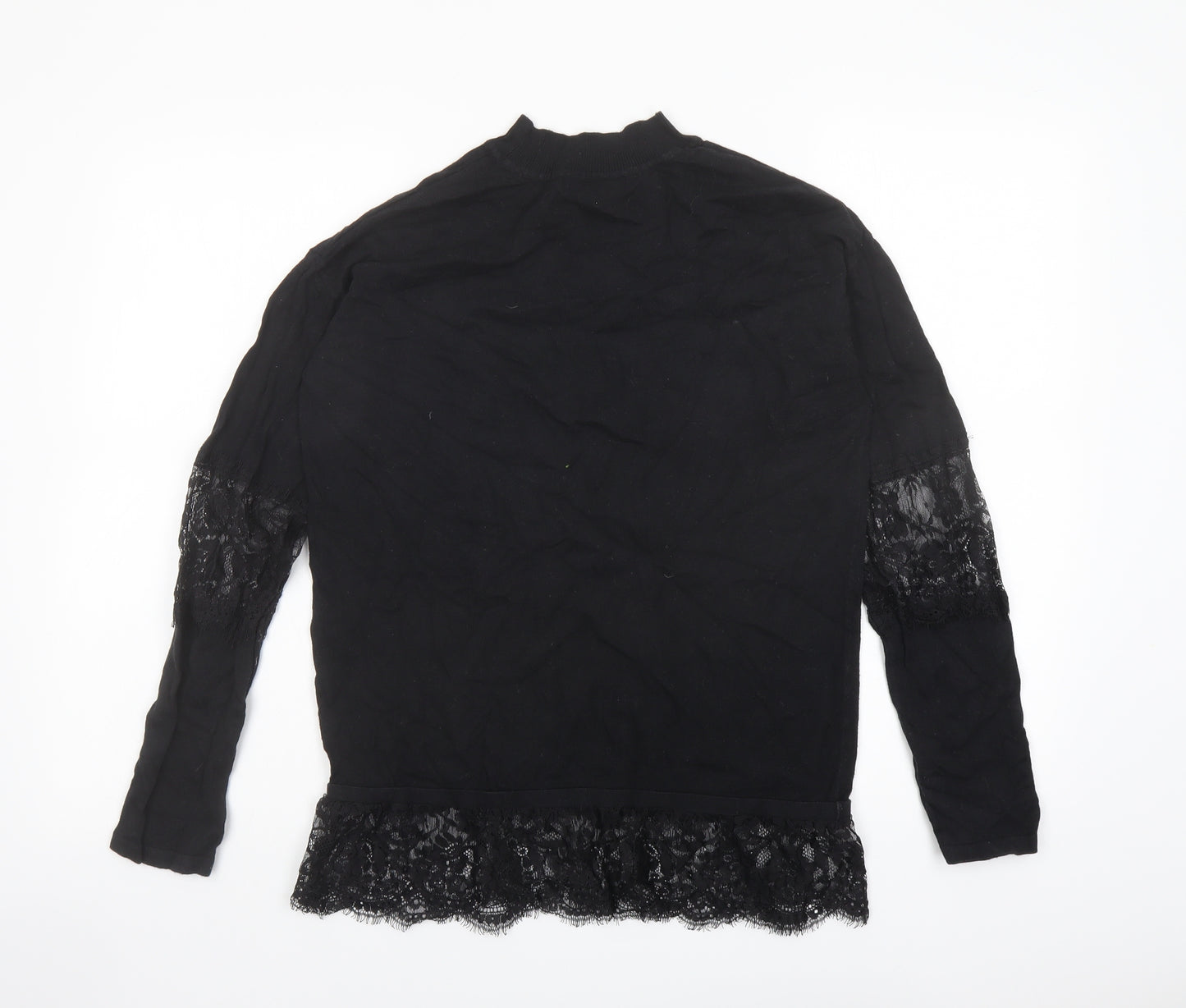 NEXT Womens Black Mock Neck Camel Pullover Jumper Size 10
