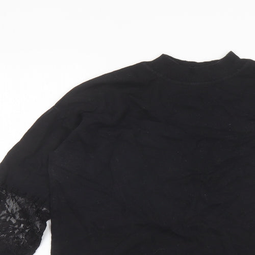 NEXT Womens Black Mock Neck Camel Pullover Jumper Size 10