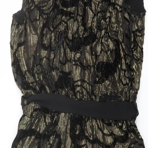 River Island Womens Black Geometric Viscose Playsuit One-Piece Size 6 Zip