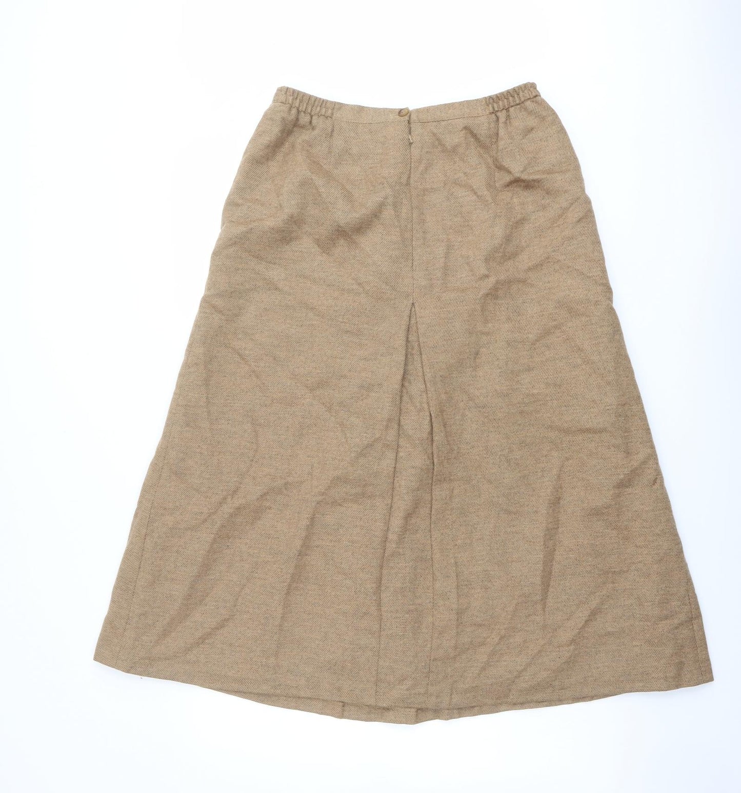 Equorian Womens Beige Wool A-Line Skirt Size 14 Zip