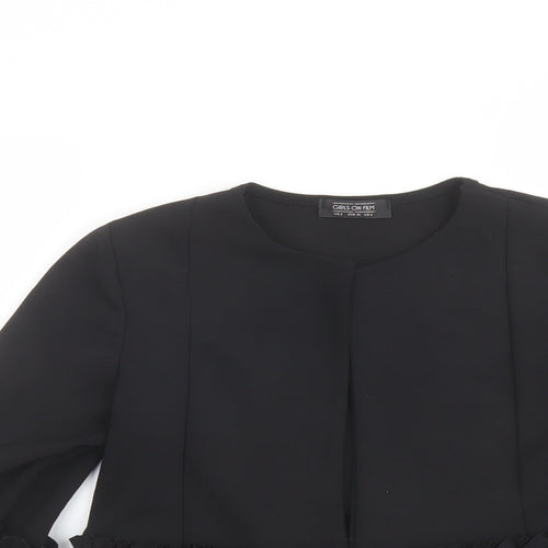 Girls On Film Womens Black Jacket Size 8 - Open