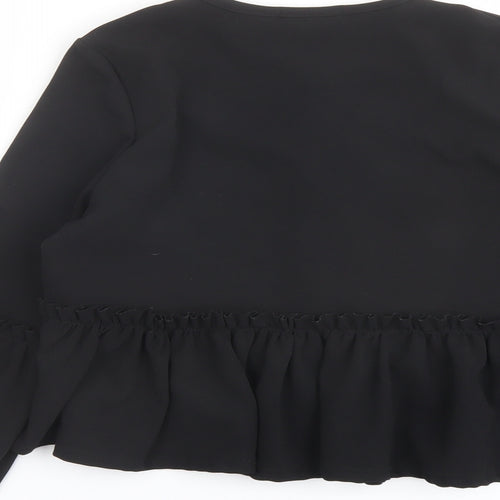 Girls On Film Womens Black Jacket Size 8 - Open