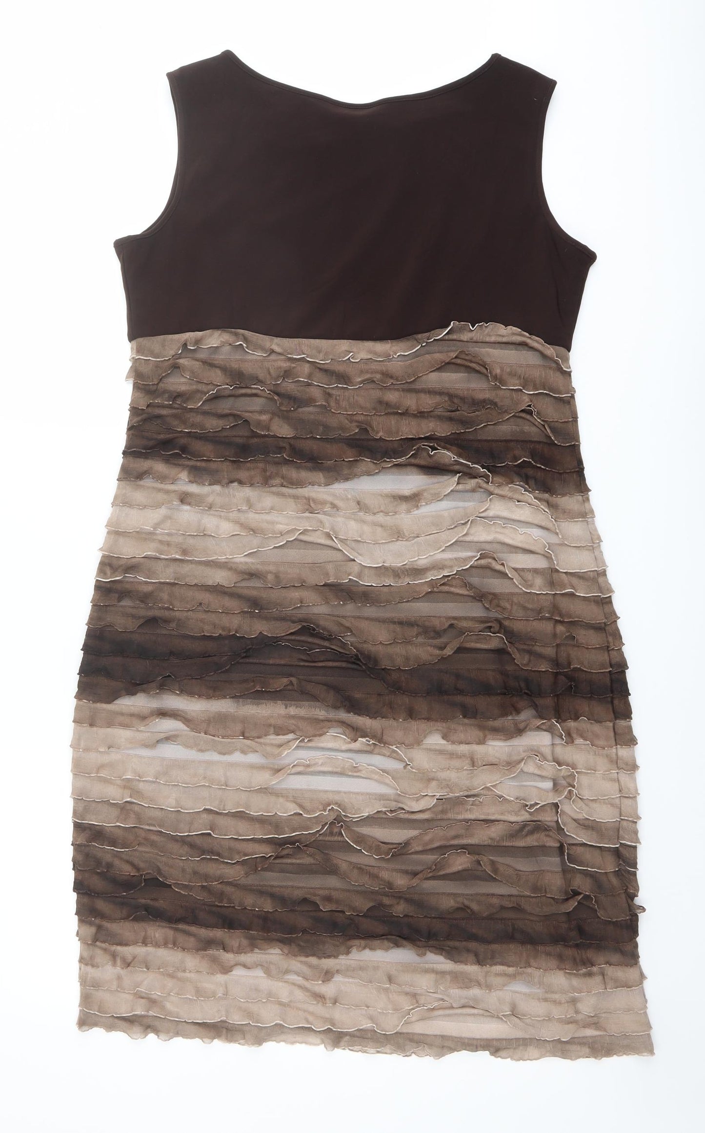 Ronni Nicole Womens Brown Polyester Bodycon Size 16 Round Neck Pullover - Ombre